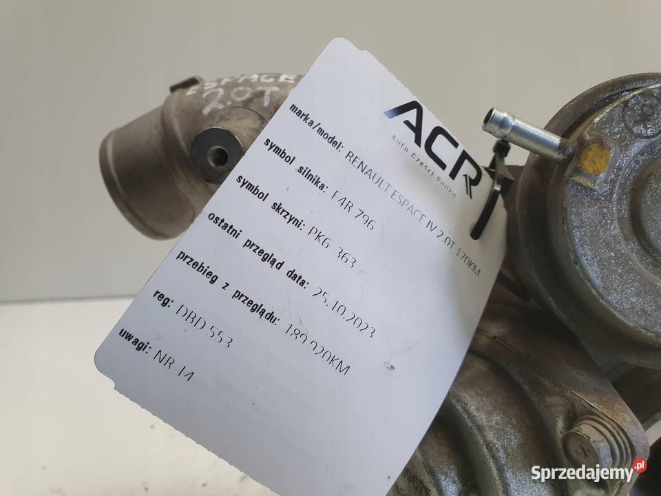 TURBOSPRĘŻARKA Renault Espace IV 20 T turbo