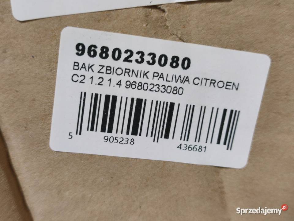 BAK ZBIORNIK PALIWA CITROEN C2 12 14 20032008 osobowe