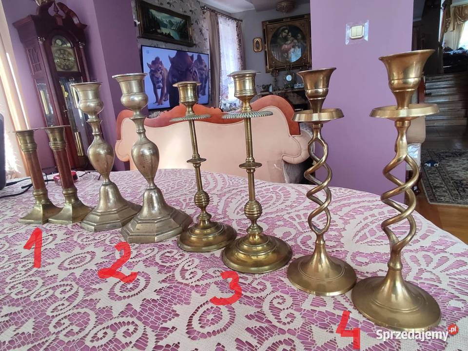 mosiężny stary świecznik świeczniki Świeczniki lubuskie Gorzów Wielkopolski sprzedam