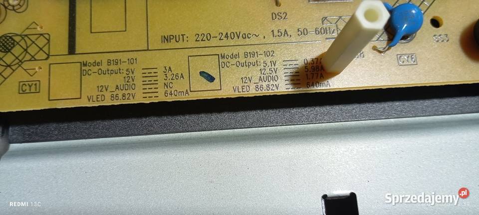 Telewizor Toshiba płyta główna plus zasilacz Warszawa