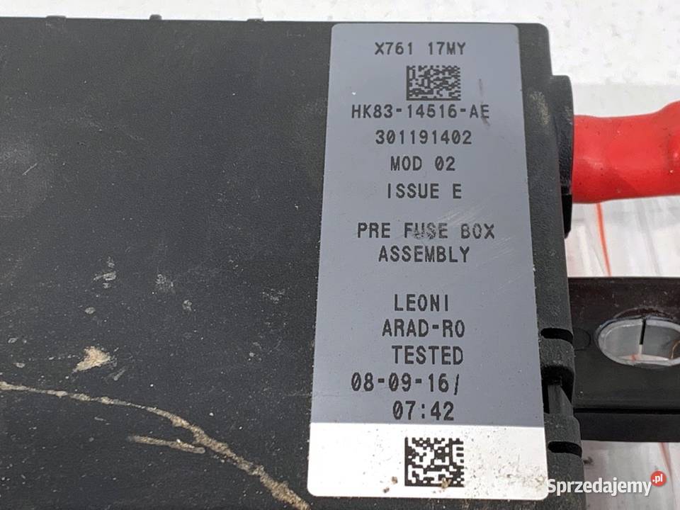 KLEMA BEZPIECZNIK JAGUAR FPACE HK8314516AE 20