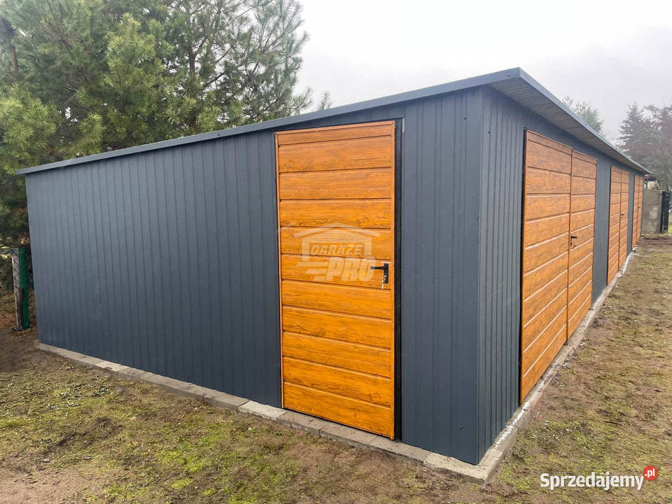 Rząd garaży Garaż blaszany 18x5m 3x brama Ciechanów