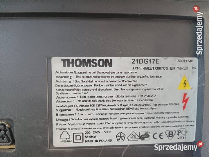 Sprzedam telewizor Thompson 21 i level cale śląskie