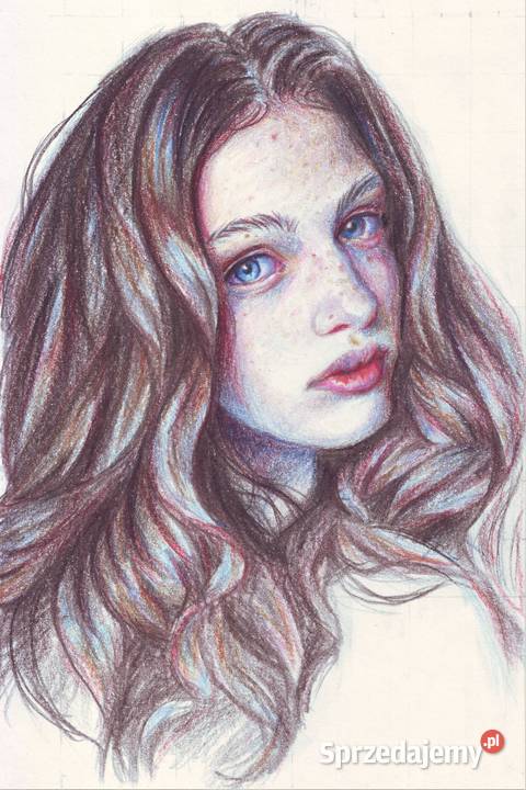 Portret na zamówienie kredkami Prismacolor Malarstwo, rzeźba, ikonografia pomorskie Gdańsk
