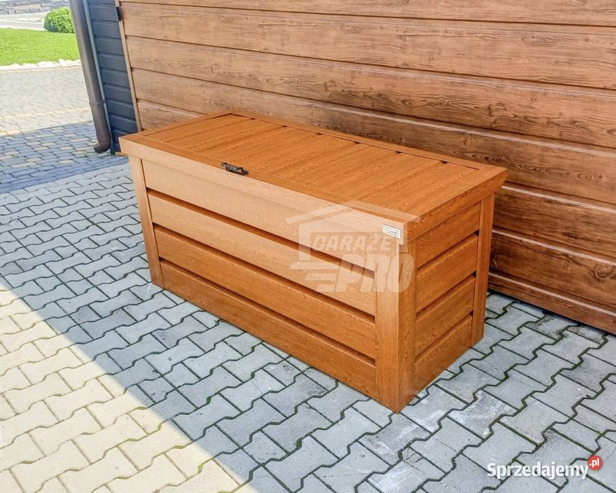Skrzynia ogrodowa metalowa kufer 120x50x70 złoty Legnica