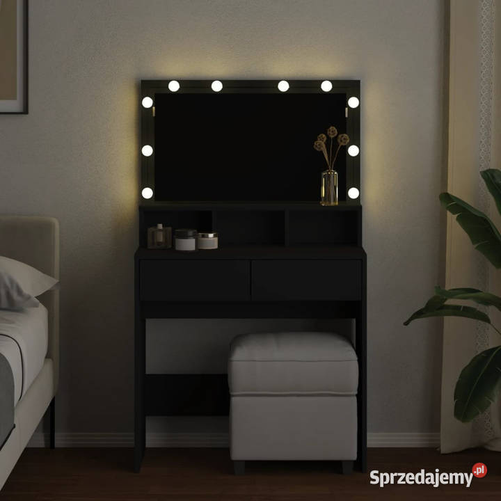 Toaletka z oświetleniem LED czarna 80x41x1345 Warszawa
