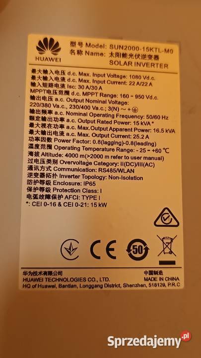 Falownik huawei sun200015ktlm0 Nowy Dwór Mazowiecki