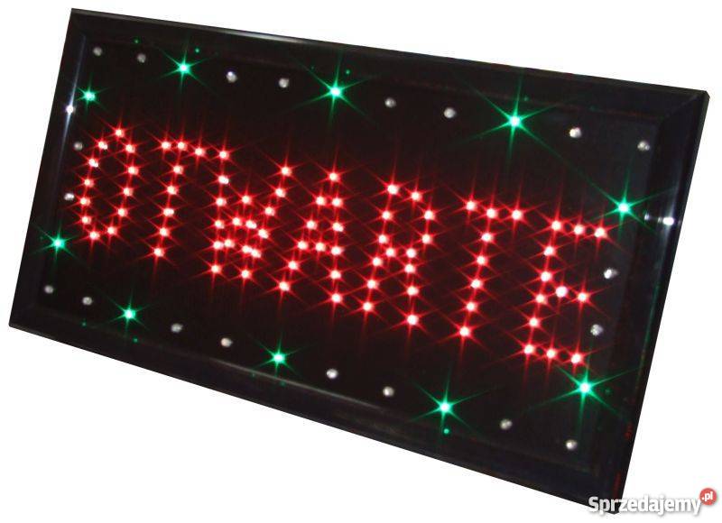 Baner LED Reklama Szyld Neon OPEN OTWARTE Warszawa reklama