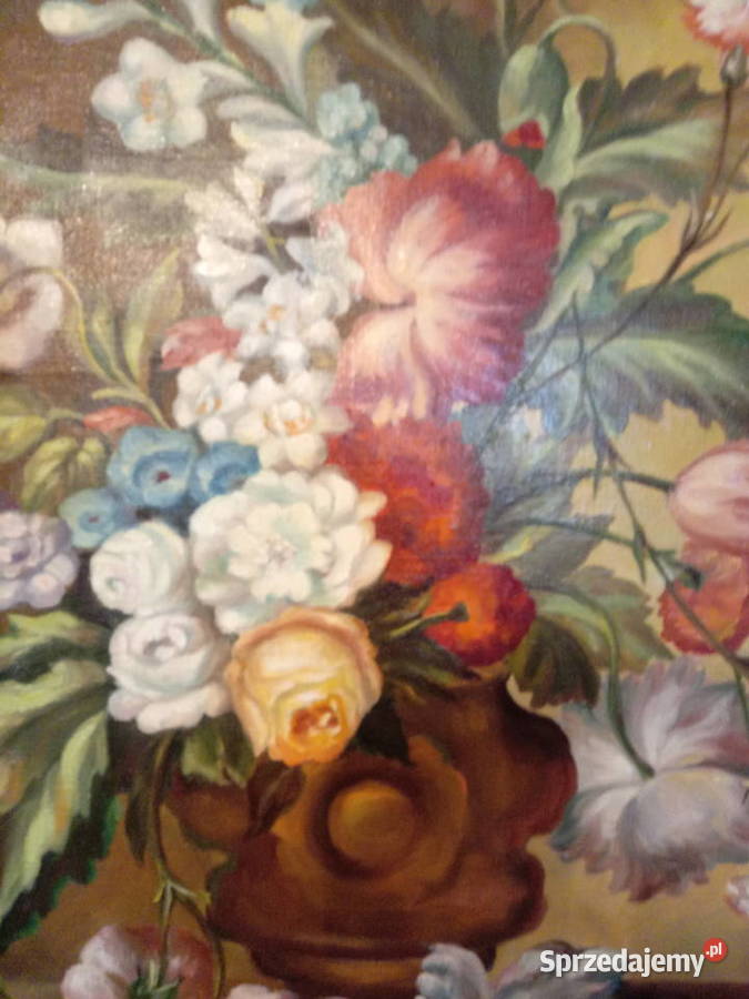 obraz olejny kwiaty na płótnie ręcznie malowany Piotrówek