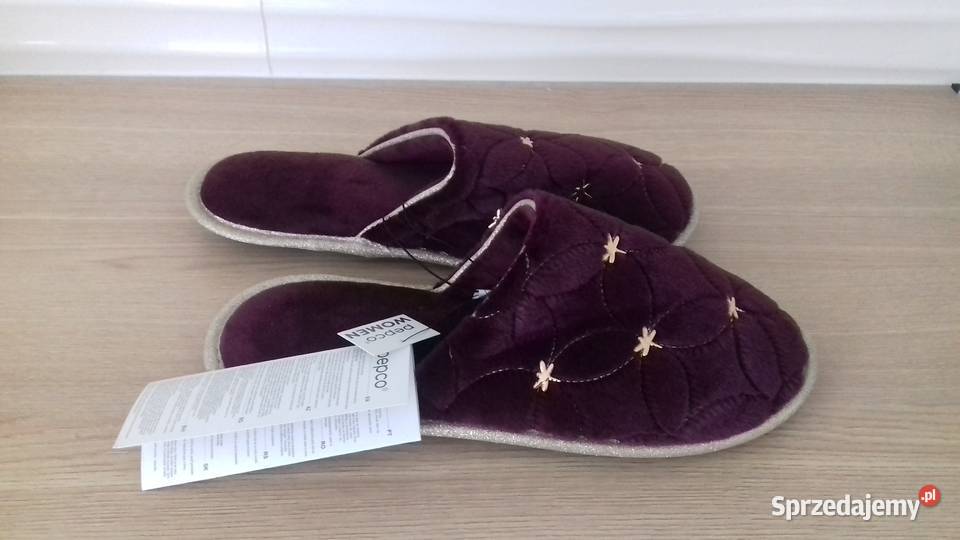 Pantofle damskie bordowe nowe do sprzedania Kraków