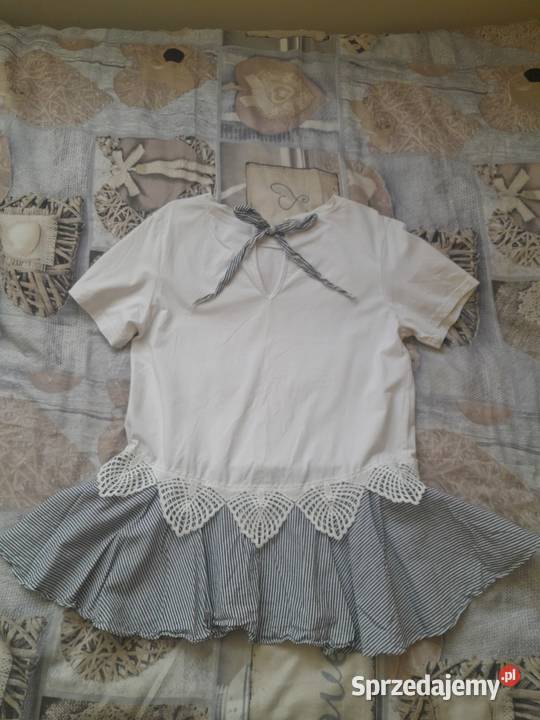 Shein Bluzka z koronką i falbanką M Inowrocław
