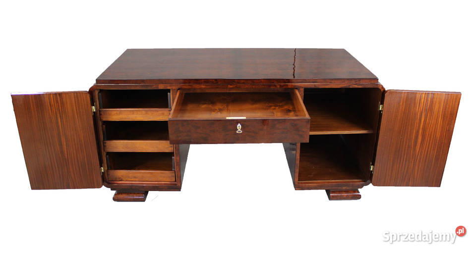 Dwustronne biurko gabinetowe art deco renowacji Meble kujawsko-pomorskie Zielonka