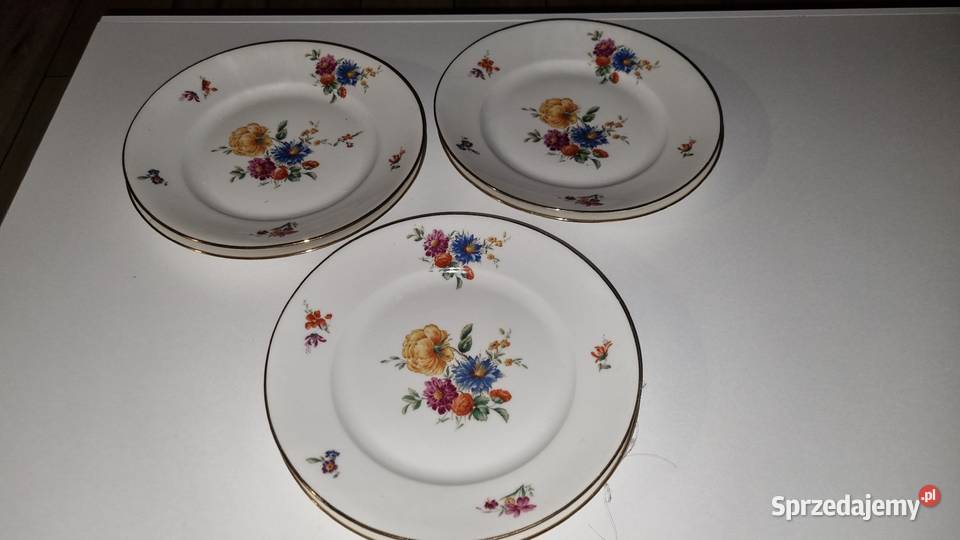Talerze Płaskie Porcelana Francuska Limoges Wola Podłężna sprzedam