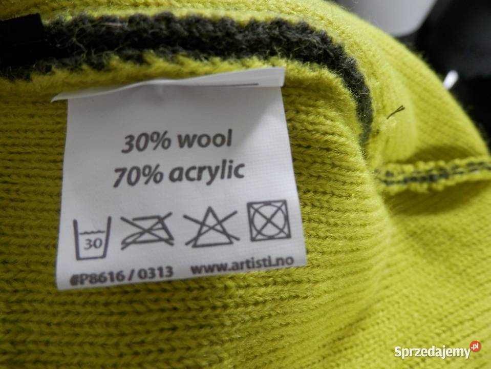 Czapka Męska z Wełną Beanie Oliwkowa z Napisem Dla mężczyzn Łomża