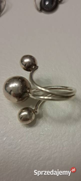 Pierścionek srebrny trzy kule mazowieckie Radom