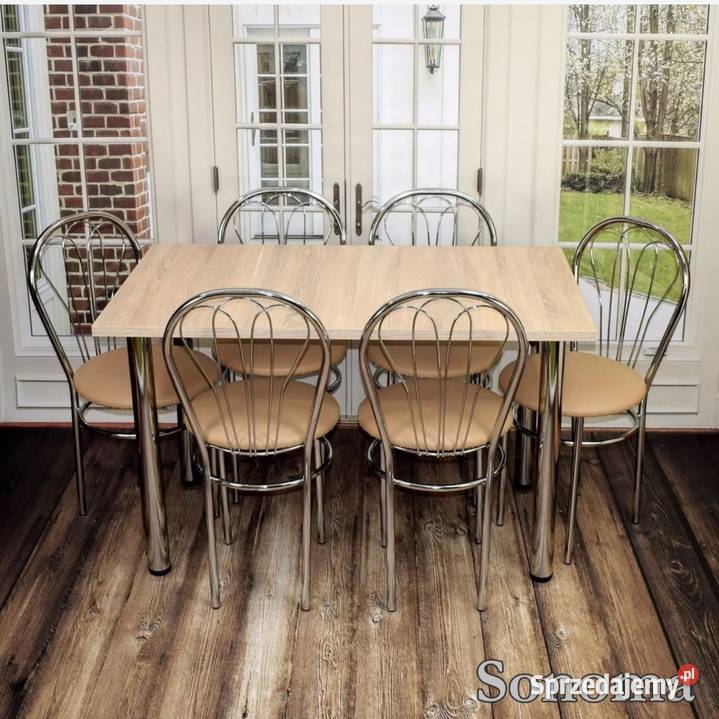 WYPRZEDAŻ Zestaw stół 120 x 70 6 krzeseł Venus Syców