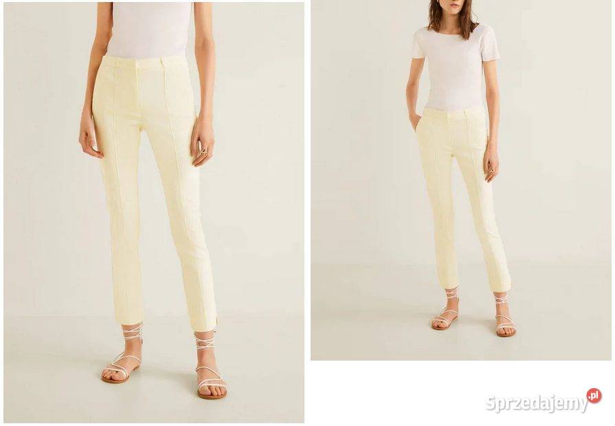 spodnie mango trousers 43038819 cytrynka r 36 S Spodnie Zamość