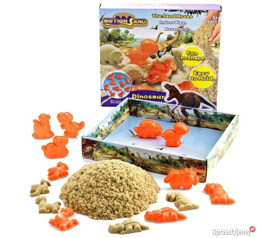Zestaw Piasek Piaskolina 500g Foremki Dinozaury Mogilany