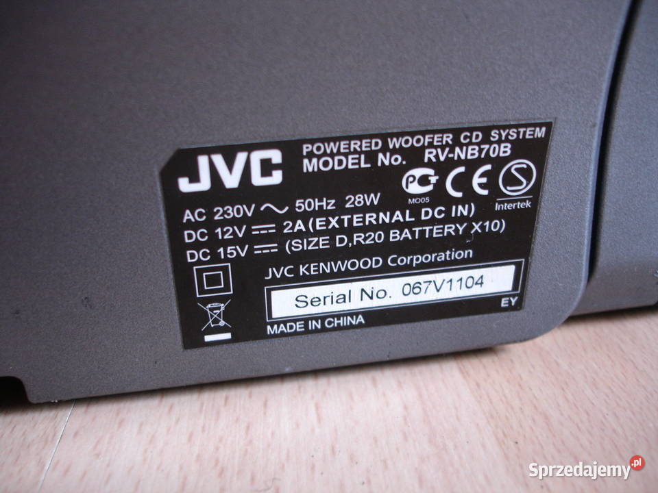 Radiomagnetofon JVC RVNB70B Zielona Góra sprzedam