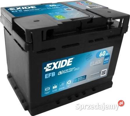 Exide Start Stop EFB 60Ah 640A PRAWY PLUS śląskie Katowice
