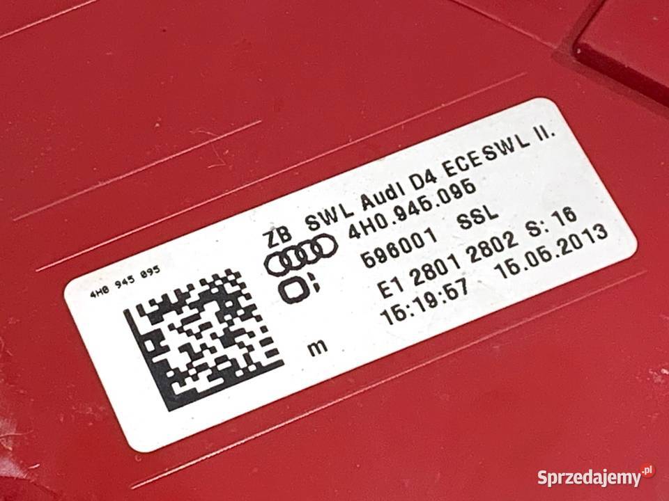 LAMPA LEWY TYŁ AUDI A8 D4 4H0945095