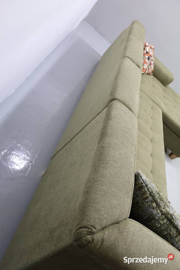 TWF Nowy zielony narożnik U funkcja spania 195cm Poznań