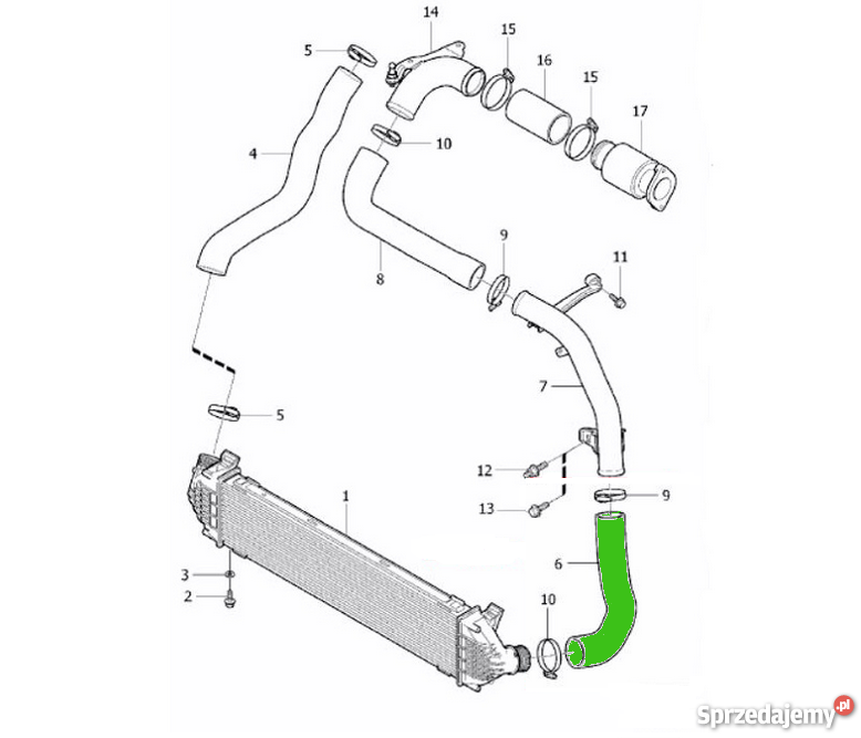 VOLVO C30 VV70 16 rura turbo intercoolera turbosprężarki Bielsko-Biała