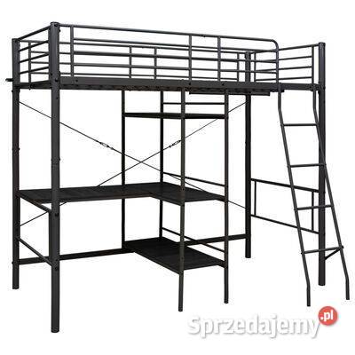 vidaXL Rama łóżka piętrowego z biurkiem czarna Warszawa sprzedam