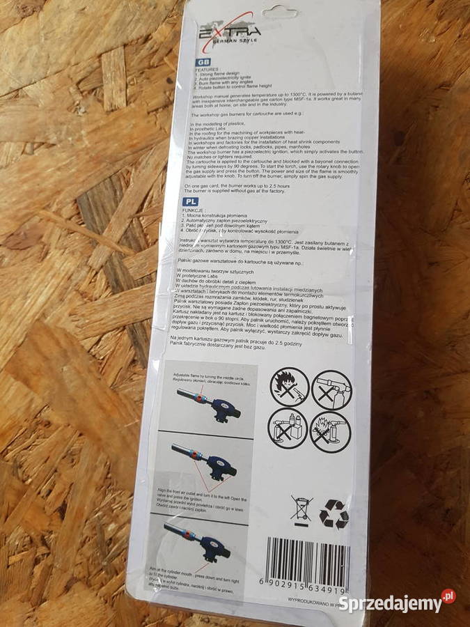 PALNIK długi gazowy LUTLAMPA do pieca i grilla Głogowa