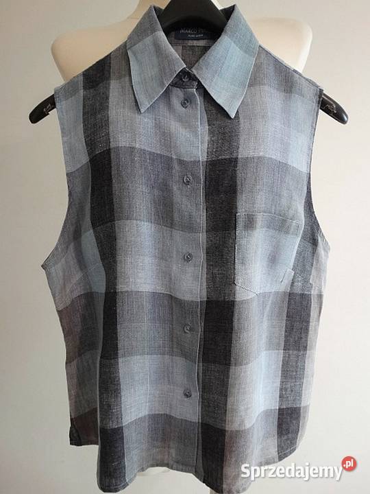 Bluzka Koszula Lniana 100 Len Komfortowy Fason Rozmiar 40(L) Łomża