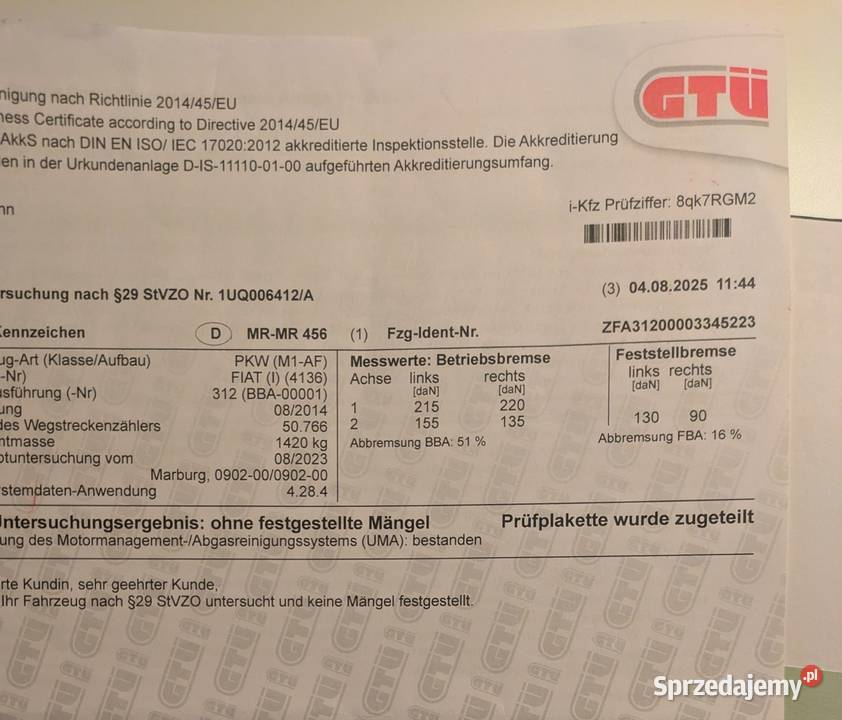 Fiat Pand 12 benzyna 2014r manualna