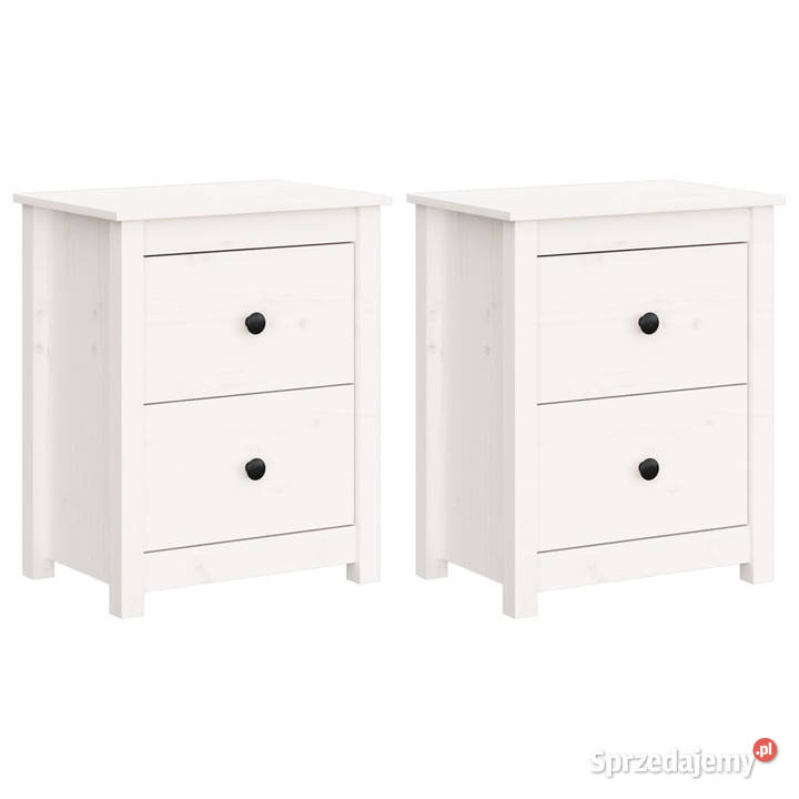 Szafki nocne 2 białe 50x35x615 lite drewno mazowieckie Warszawa