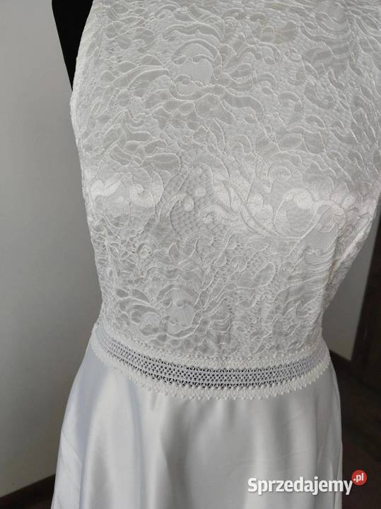 Sukienka ślubna satynowa 44 2XL Bonprix biała Suwałki