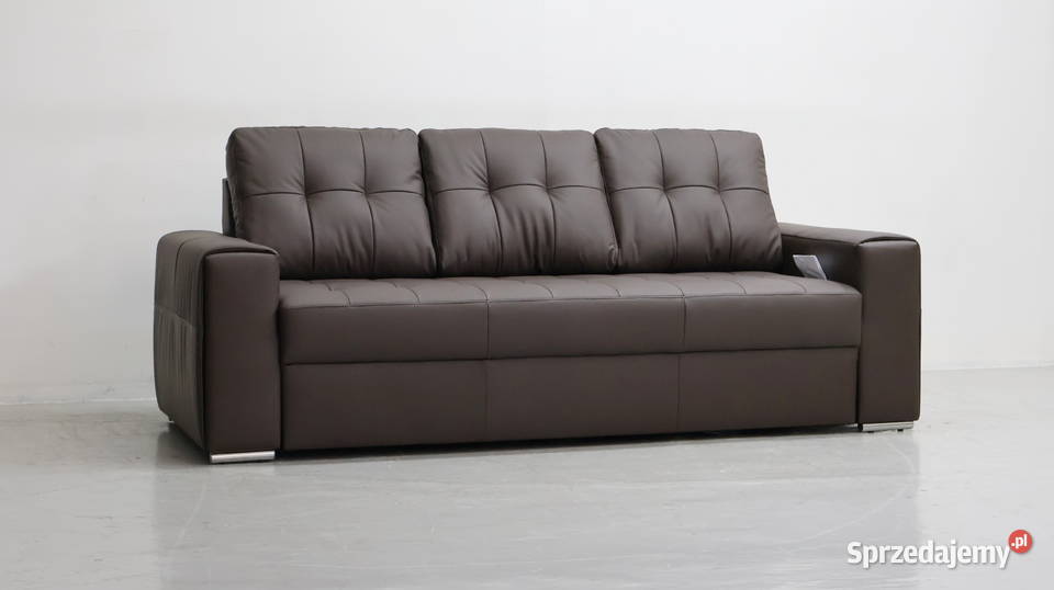3 osobowa sofa kanapa brązowa SKÓRA naturalna Poznań