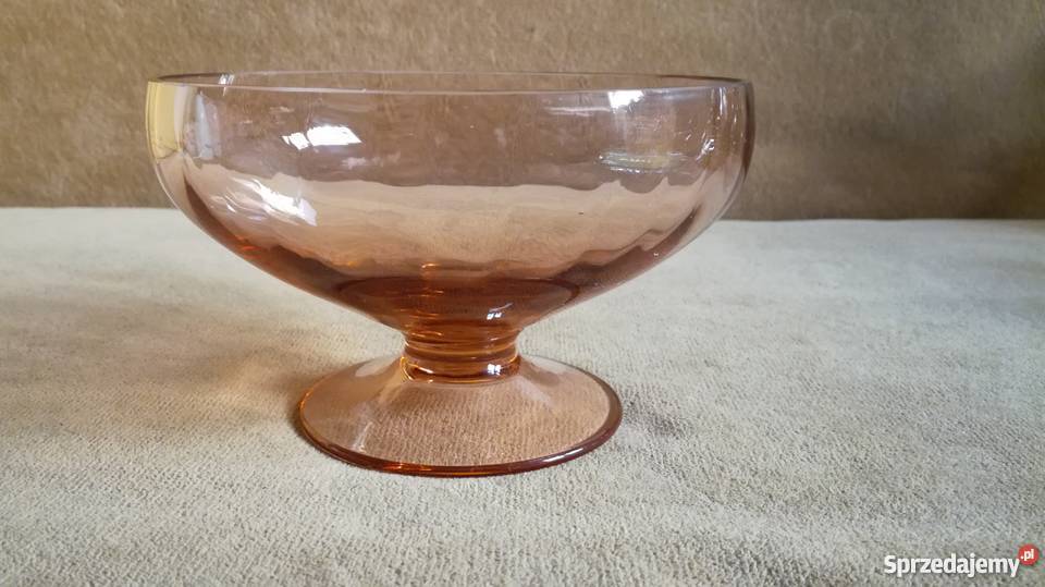 Patera łososiowe stare szkło Porcelana i szkło Nysa