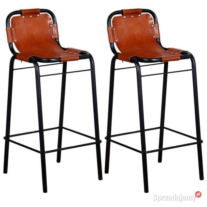 vidaXL Stołki barowe 2 skóra naturalnaSKU244248