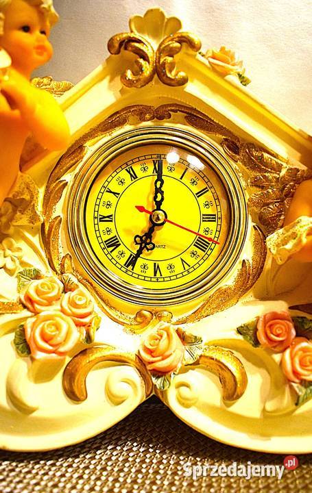 Zegar kominkowy z Cherubinkami wykonany z żywicy Chełmno