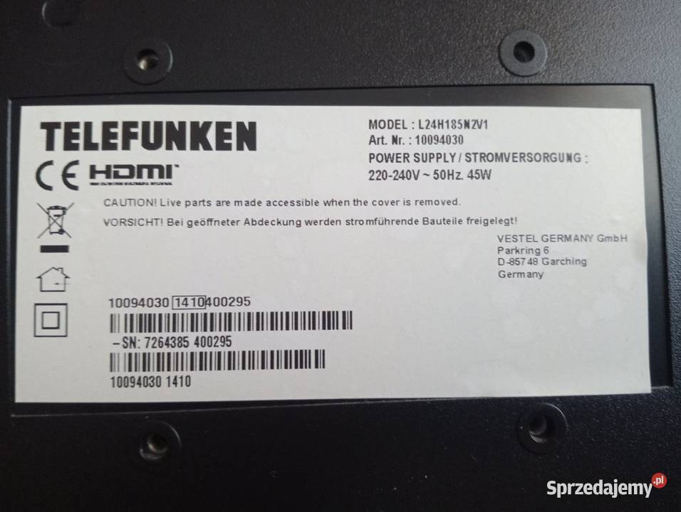 Telewizor marki Telefunken o przekątnej 24 cale LCD Nowy Tomyśl