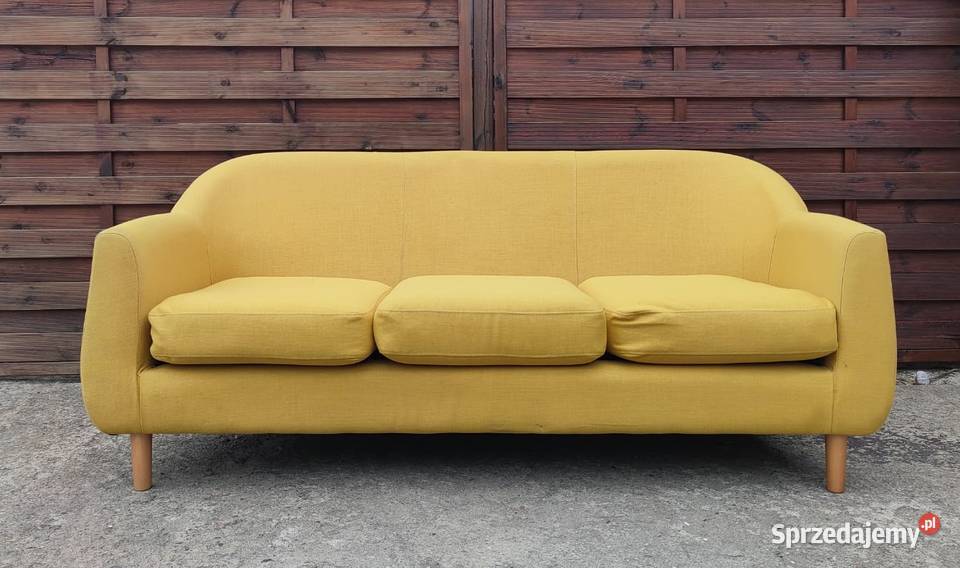 Żółta kanapa 3-osobowa Tubby Galaxy Design wypoczynkowa