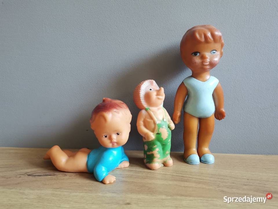 Stare gumowe zabawki lalki PRL 3 sztuki Siemianowice Śląskie