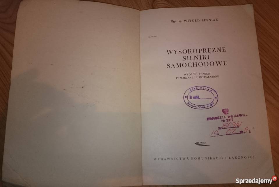 Wysokoprężne silniki samochodowe Witold Leśniak militaria, broń, wojskowość Ostrów Wielkopolski sprzedam