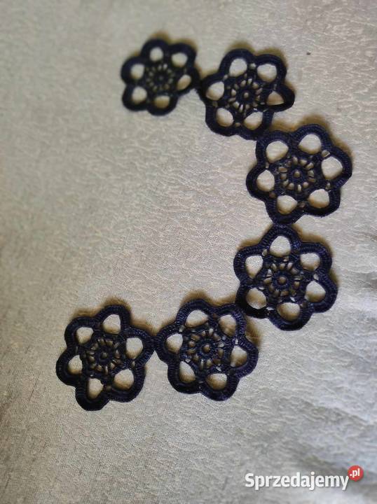 kołnierzyk na szydełku z czarnych nici dolnośląskie