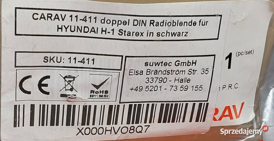 RAMKA RADIA 2 DIN HYUNDAI H1 20072015 CARAV Mielęcin