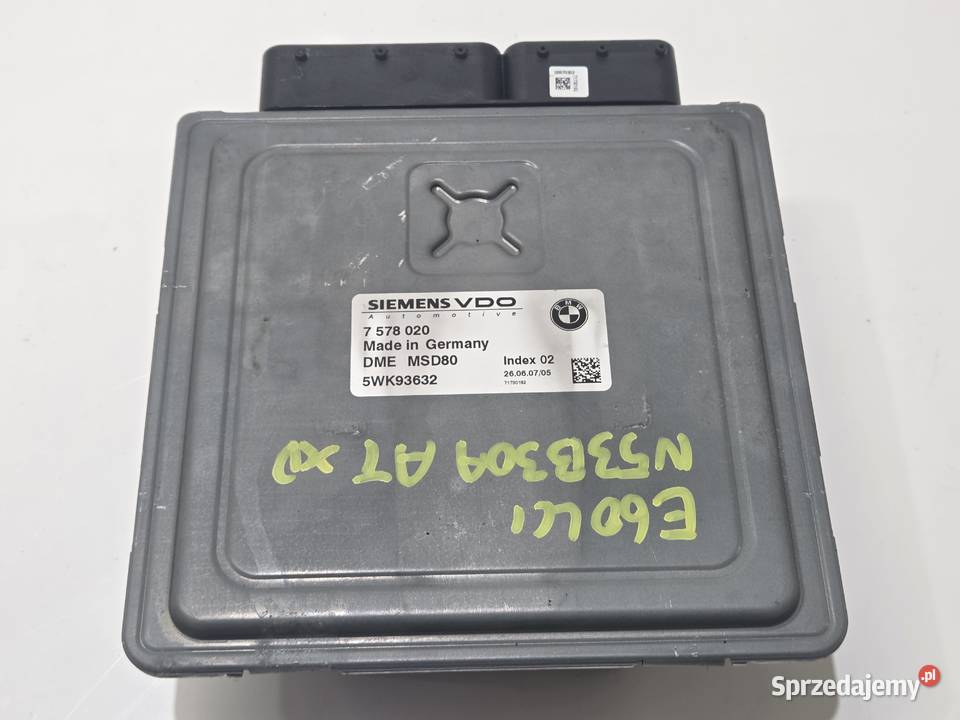 KOMPUTER SILNIKA BMW E60 E61 N53B30A 7578020 Komputery Strzyżewice