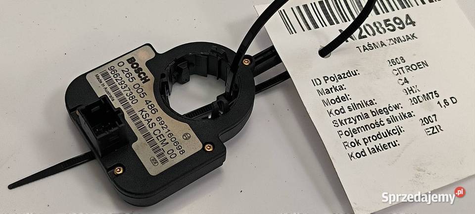 TAŚMA ZWIJAK CITROEN C4 9662937380 Pozostałe kujawsko-pomorskie Lipno