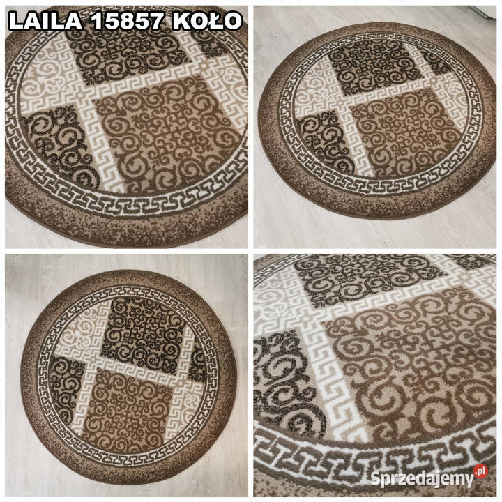 OKRĄGŁY DYWAN 100X100 GĘSTY WŁOS LAILA 15857 1m Białystok