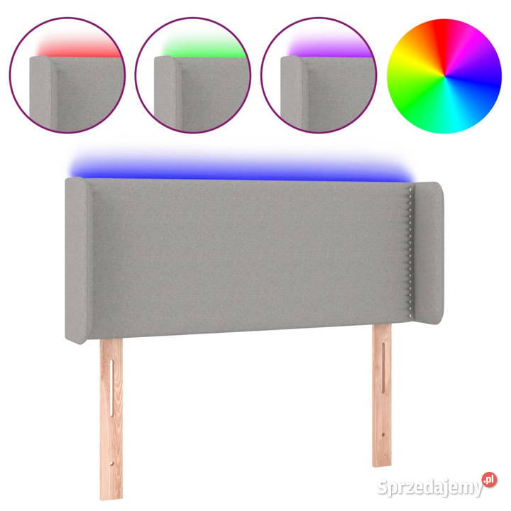 Zagłówek do łóżka z LED jasnoszary 83x16x7888 Warszawa