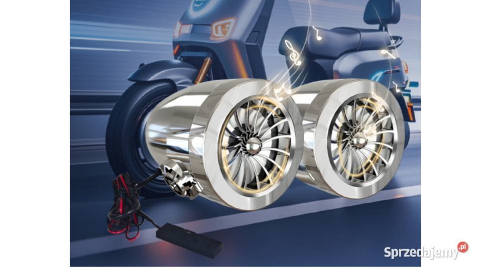 GŁOŚŃIKI MOTOCYKLOWE BLUETOOTH CHROM Z ŁADOWARKĄ Sosnowiec
