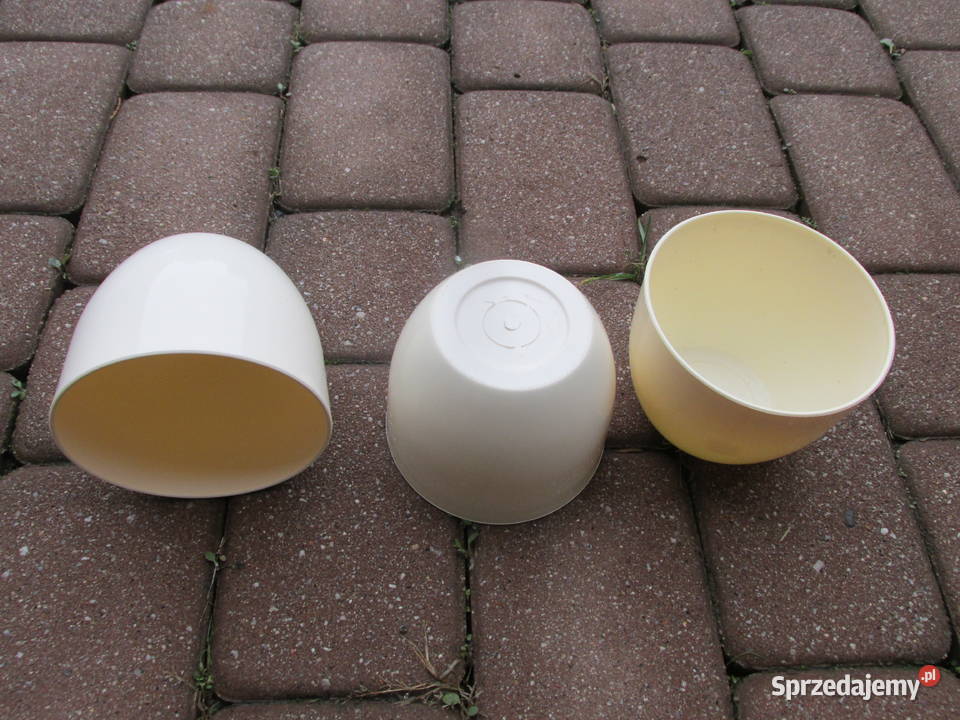 Osłonka doniczka 12 z tworzywa kolor ecru