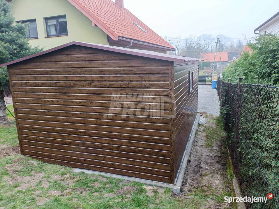 Garaż blaszany 4x6m Brama uchylna OKNO 373zł/m2